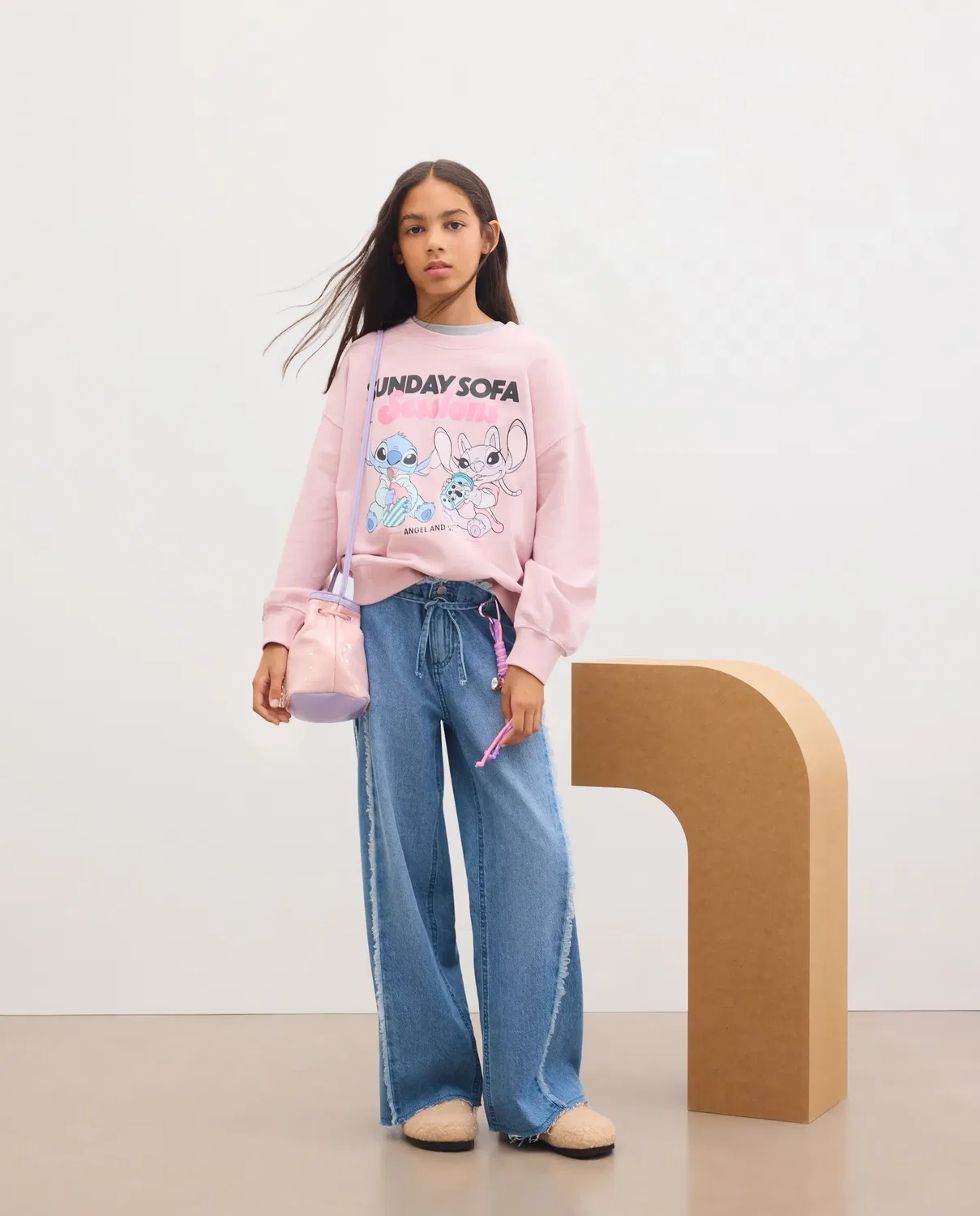 Детская толстовка с принтом STITCH&ANGEL Kids El Corte Inglés, Розовый — фото 2
