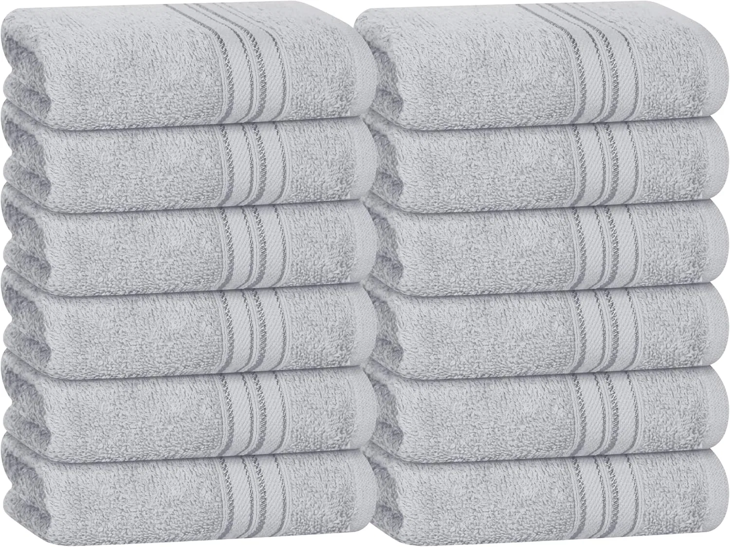 Мочалка Cotton, BOUTIQUO, набор 12 шт, 30.5x30.5 см, Lightgrey