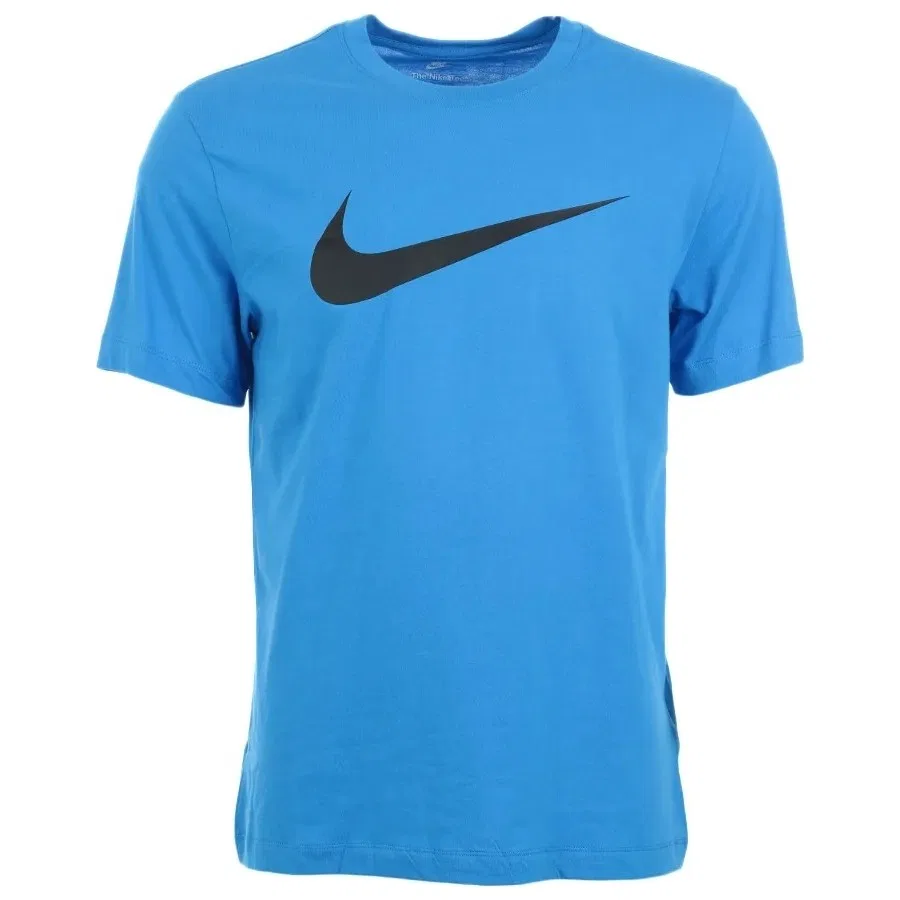 Футболка хлопковая с принтом Swoosh Nike, Синий