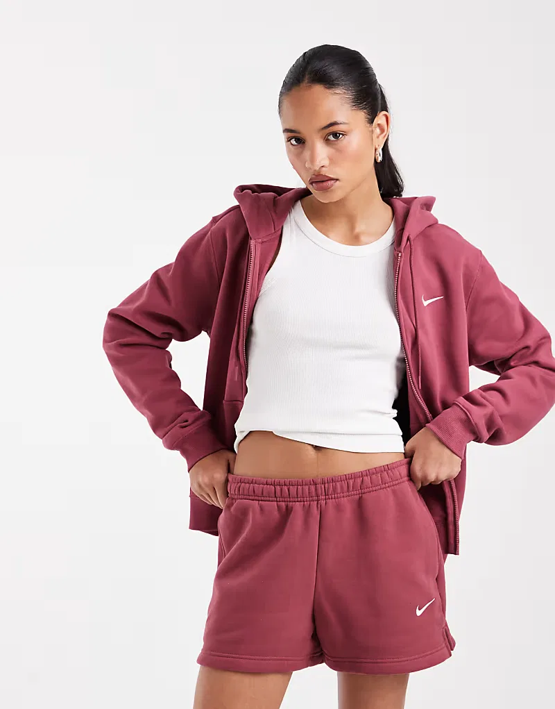 Флисовые шорты Nike Studio, бордовый