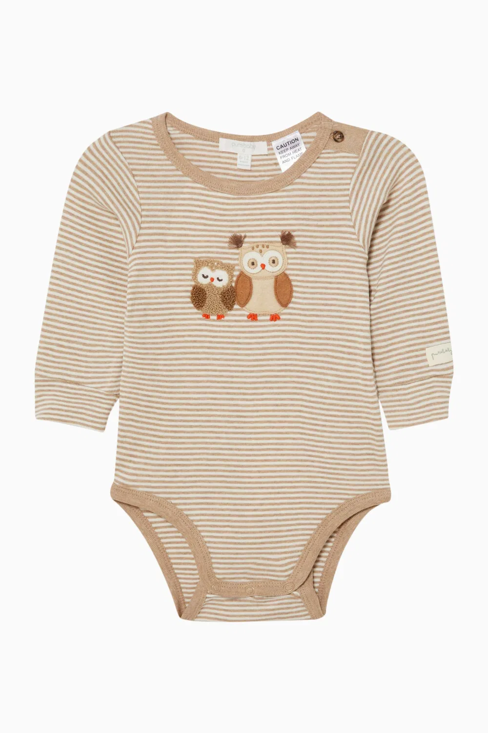Боди-комбинезон с аппликацией из органического хлопка Purebaby, нейтральный