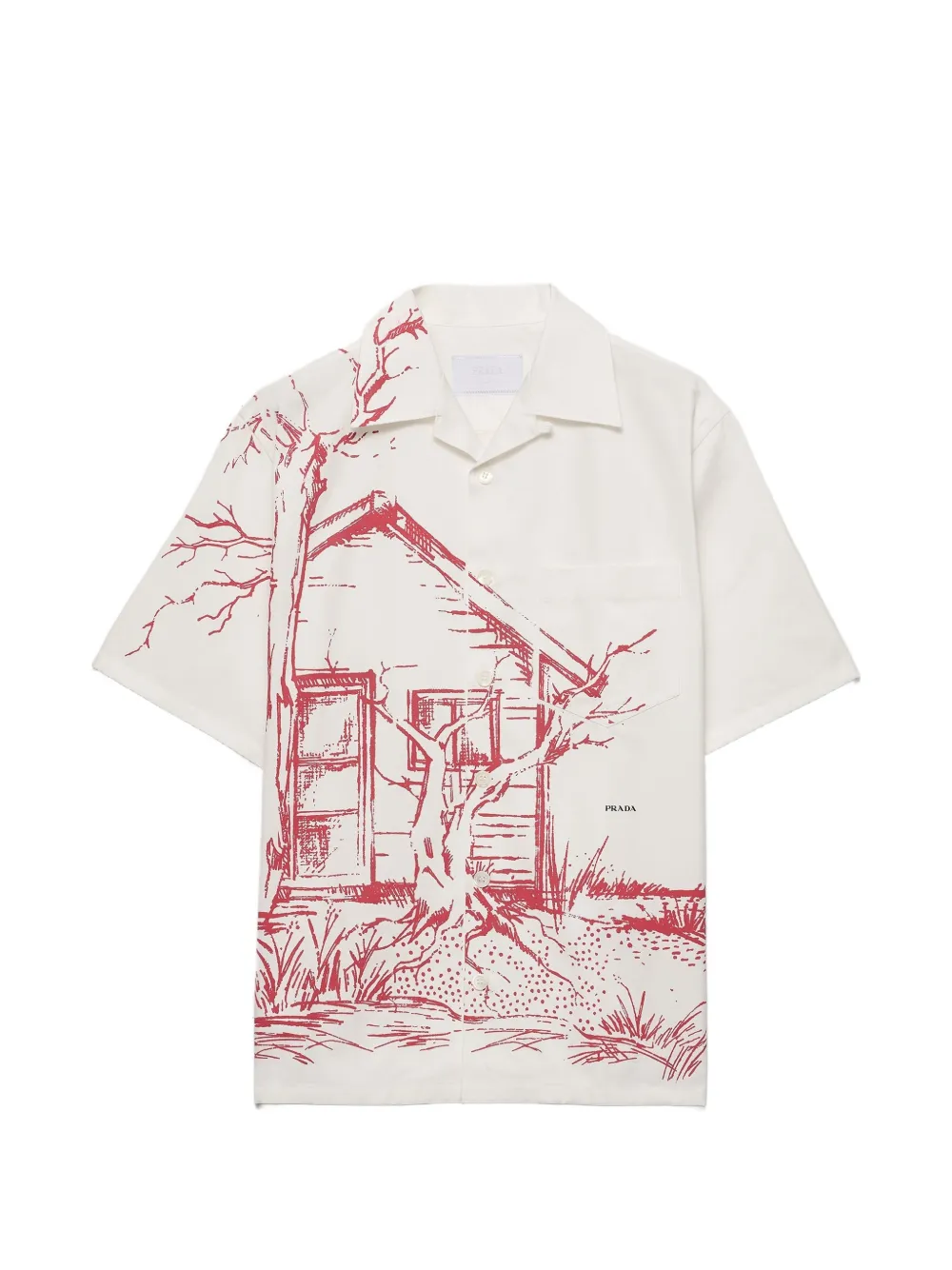 

Рубашка с принтом Prada, белый