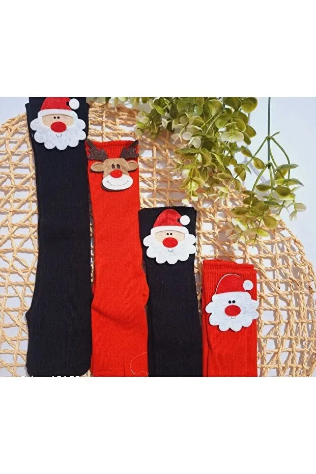 Детские носки для новорожденных с узором New year baby socks Yakamoz Style, Black