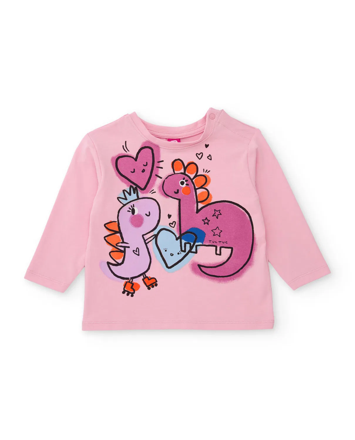 Детская футболка трикотажный, Dinosaurios Tacto Suave, Tuc tuc, Rosa claro