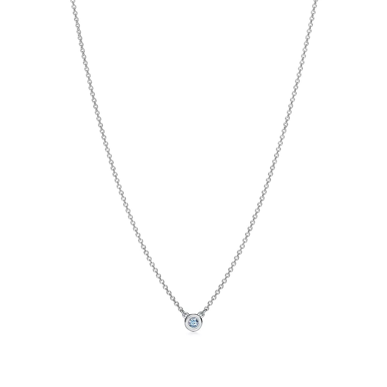 Колье Tiffany & Co. x Elsa Peretti Color By The Yard Aquamarine, серебро/аквамарин