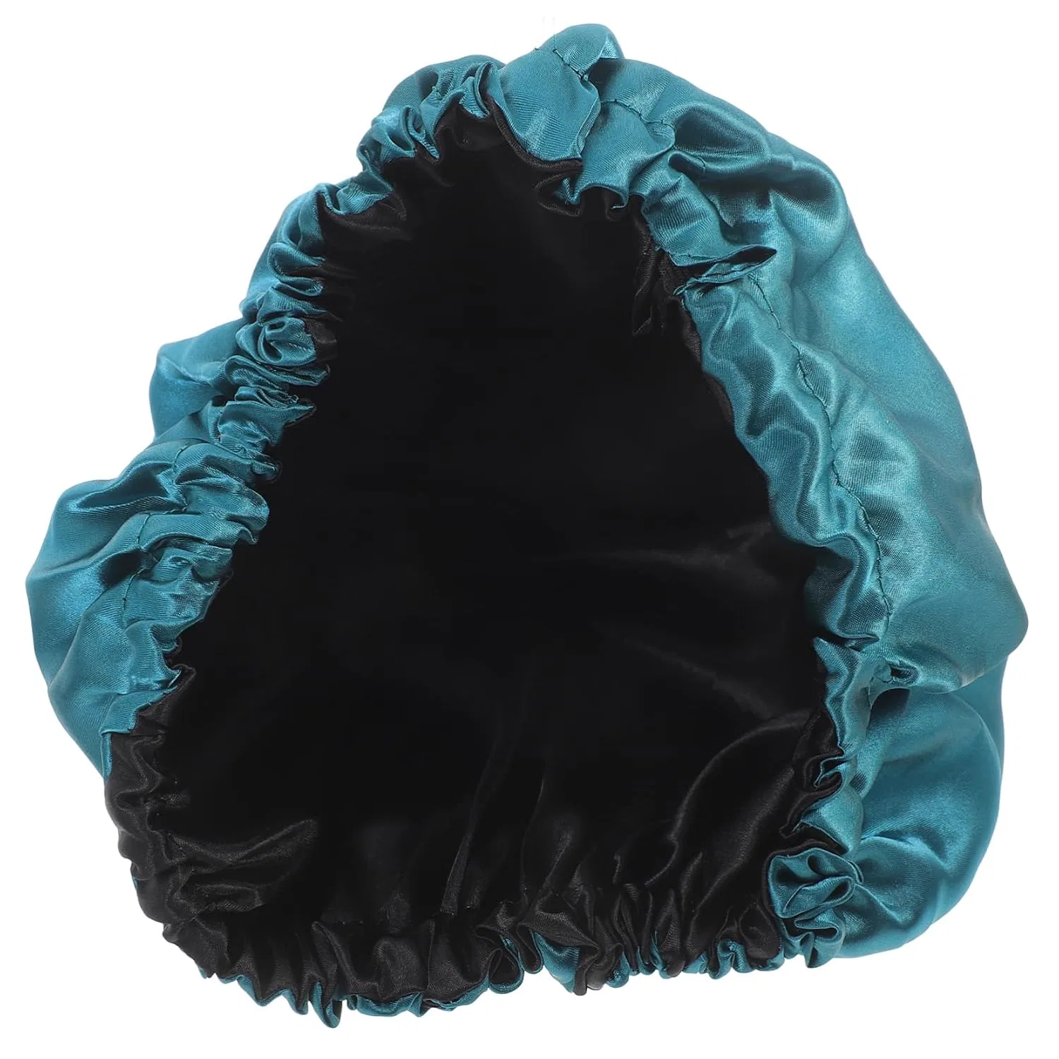 Шапочка для душа, Elastic Breathable, Veemoon, Сатин и полиэстер, 29.5x22x2 см, Cyan with Black Inner Lining