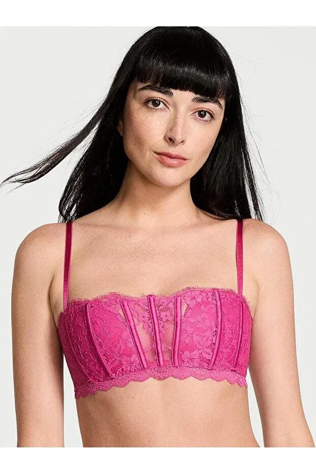 Женский бюстгальтер с кружевом без бретелек Victoria'S Secret, Sweet Rose — фото 2