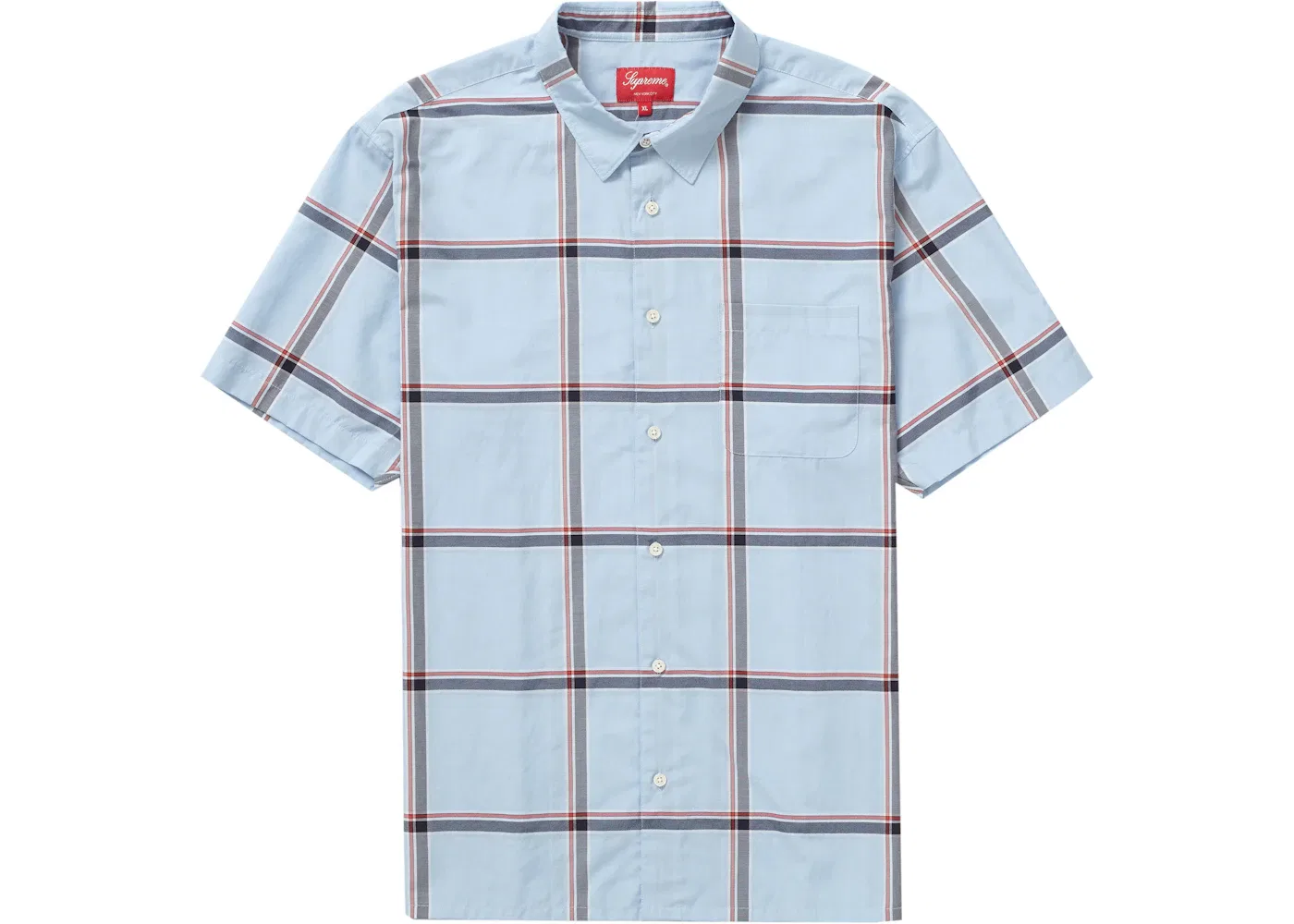 Мужская рубашка с коротким рукавом в клетку Supreme, Blue