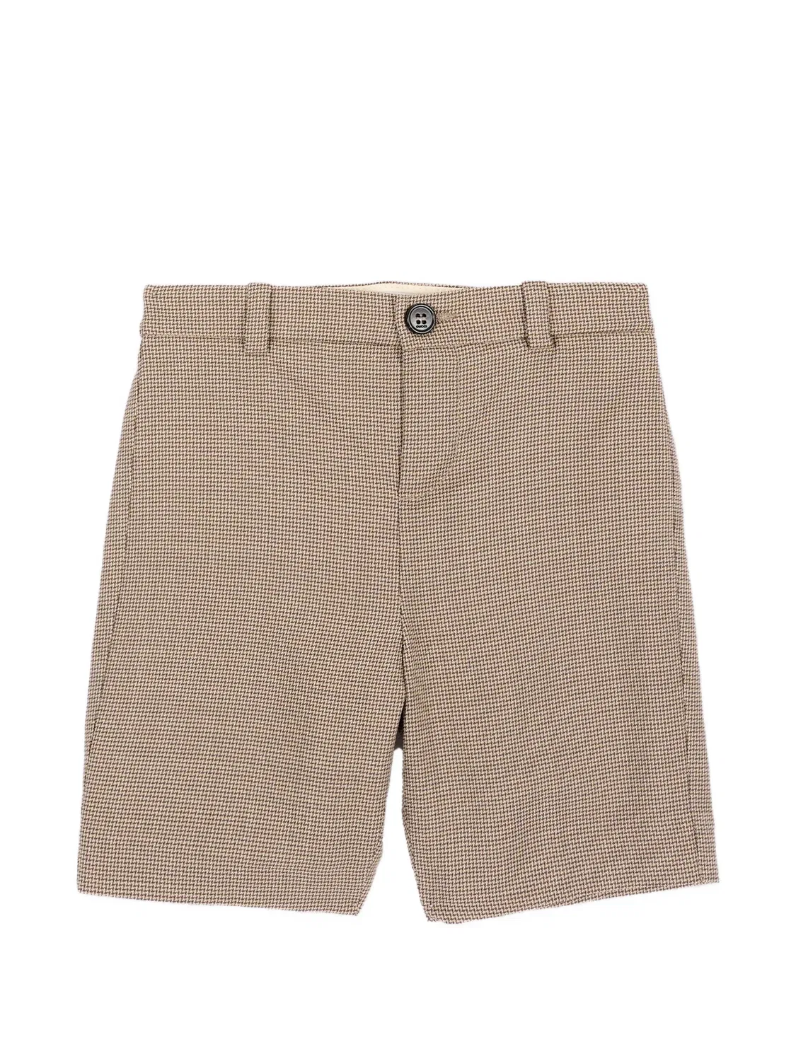 Клетчатые шорты с отделкой Web Gucci Kids, нейтральные цвета
