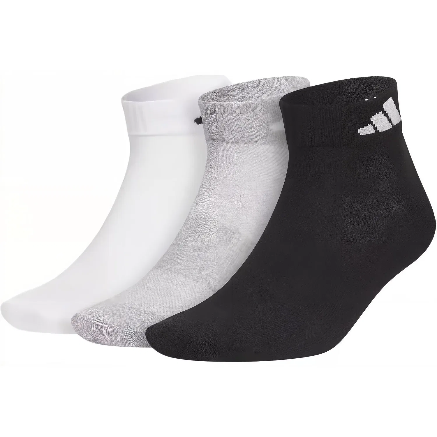 Носки Adidas Ankle Socks, 3 пары, Black+Medium Heather Gray+White — фото 3