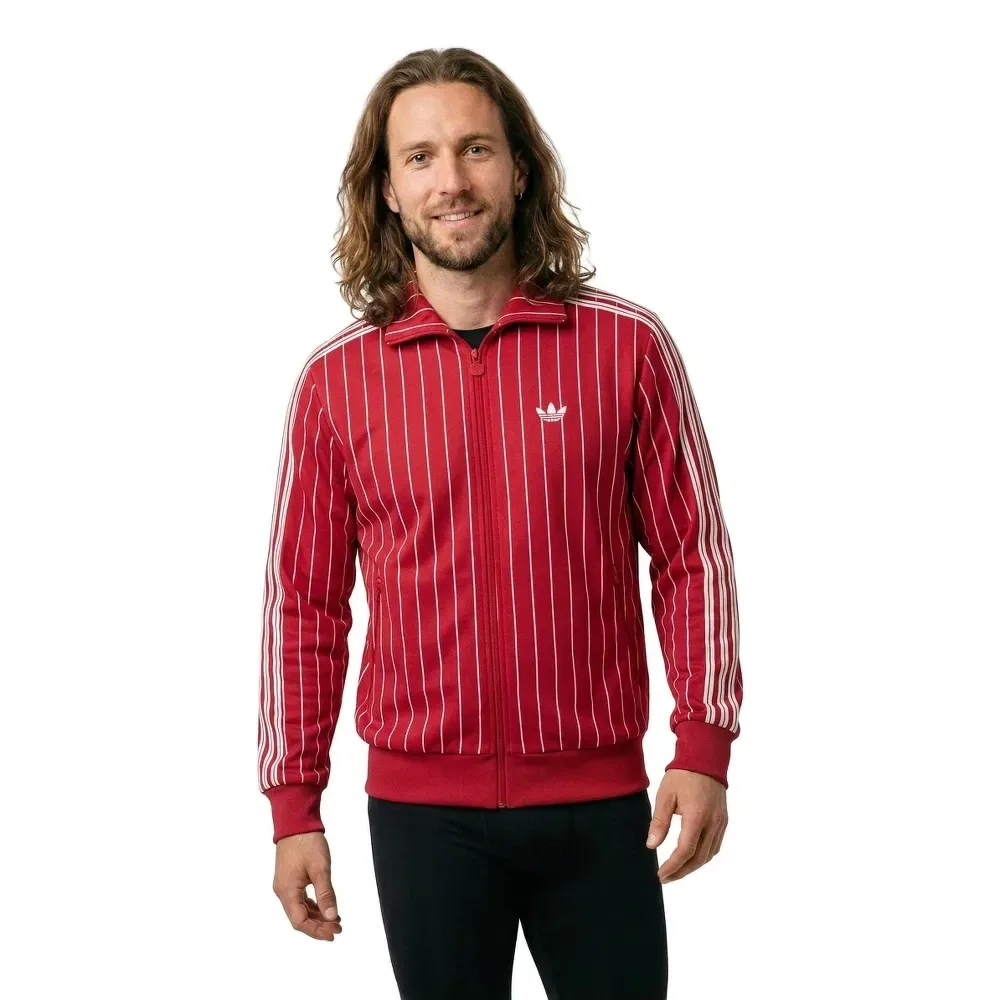 Свитшот с принтом Firebird Pinstripes на молнии Adidas Originals, красный — фото 2