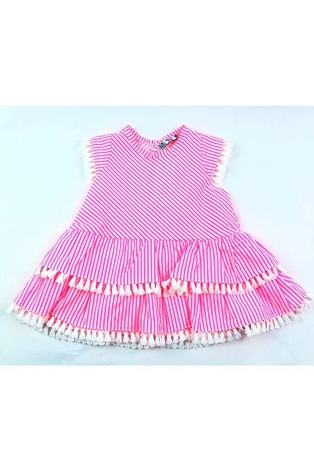 Детское платье для девочек с оборками Veo Baby, Neon Pink