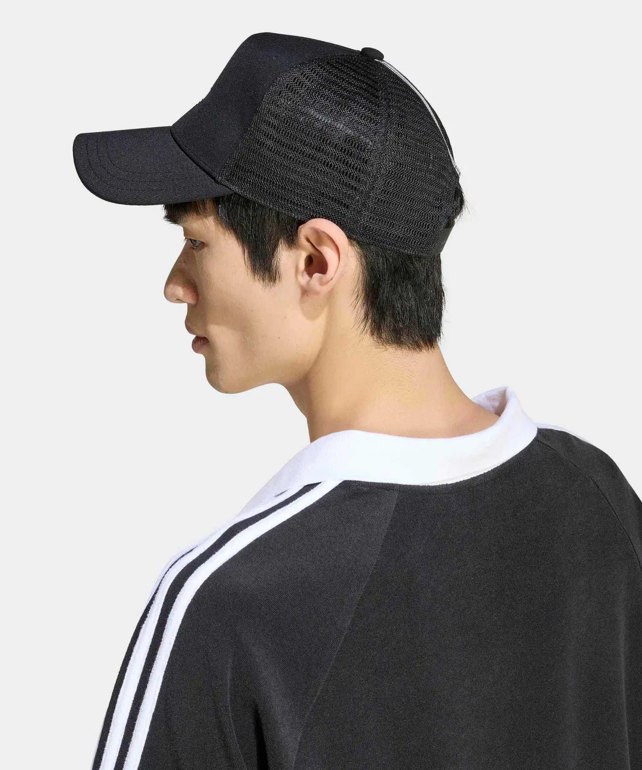 Мужская поло-футболка оверсайз с V-образным вырезом Terry Polo Adidas, Black — фото 4