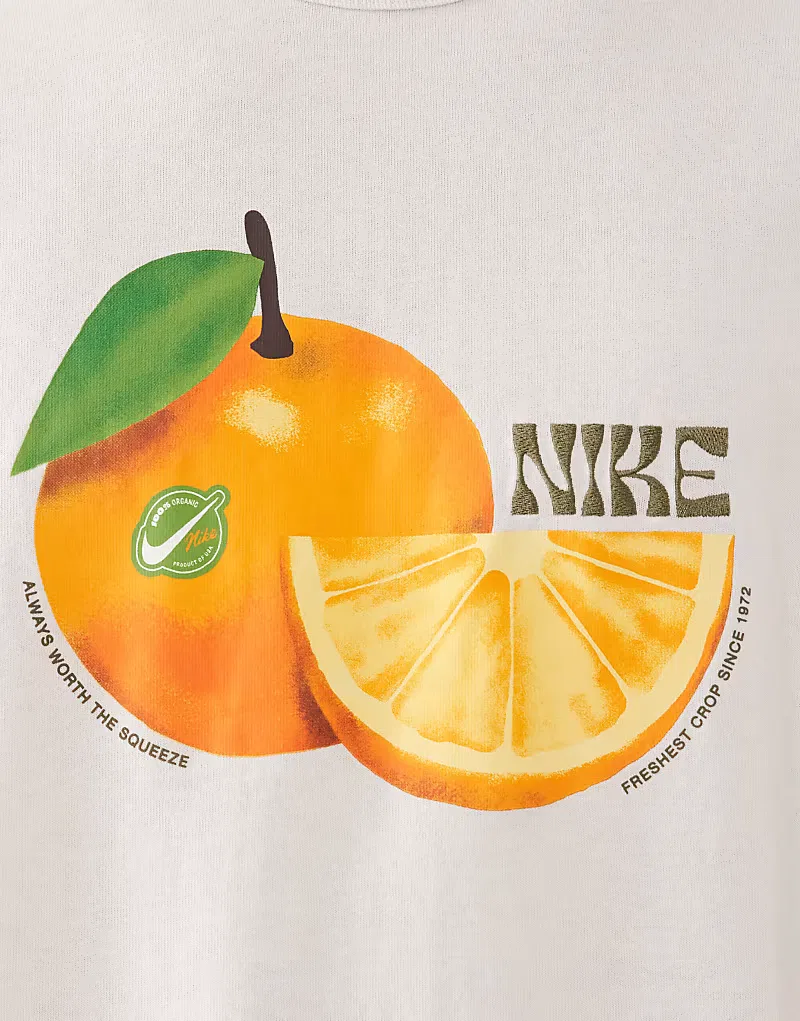 Футболка Nike Premium оранжевого с графическим принтом, бежевый — фото 3
