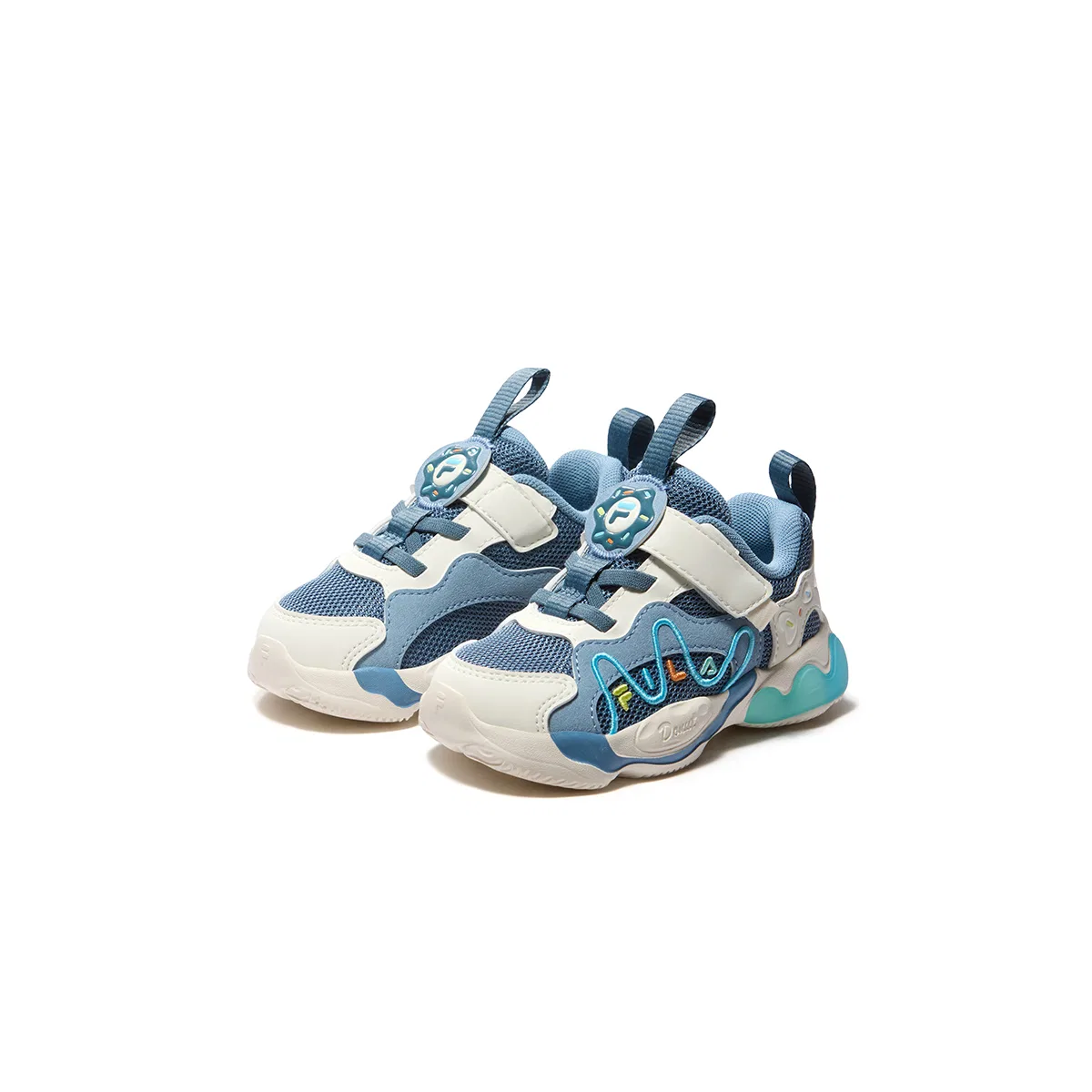 Детские тренировочные кроссовки с синтетической кожей FILA KIDS, Navy/White — фото 4