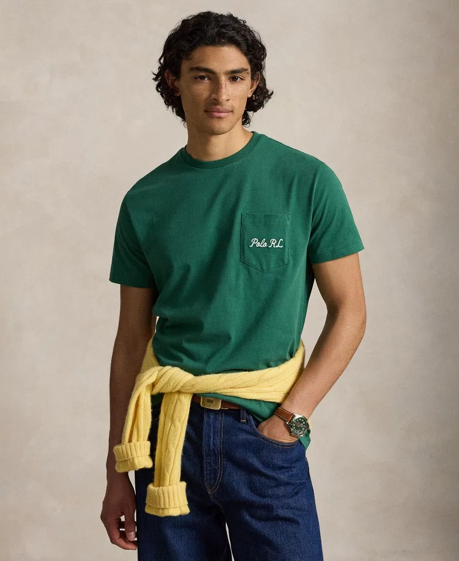 Футболка классического кроя с вышитым логотипом Polo и медведем Polo Ralph Lauren, Verano Green