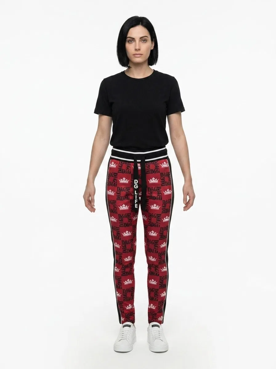 Женские леггинсы с принтом, Red, Dolce & Gabbana