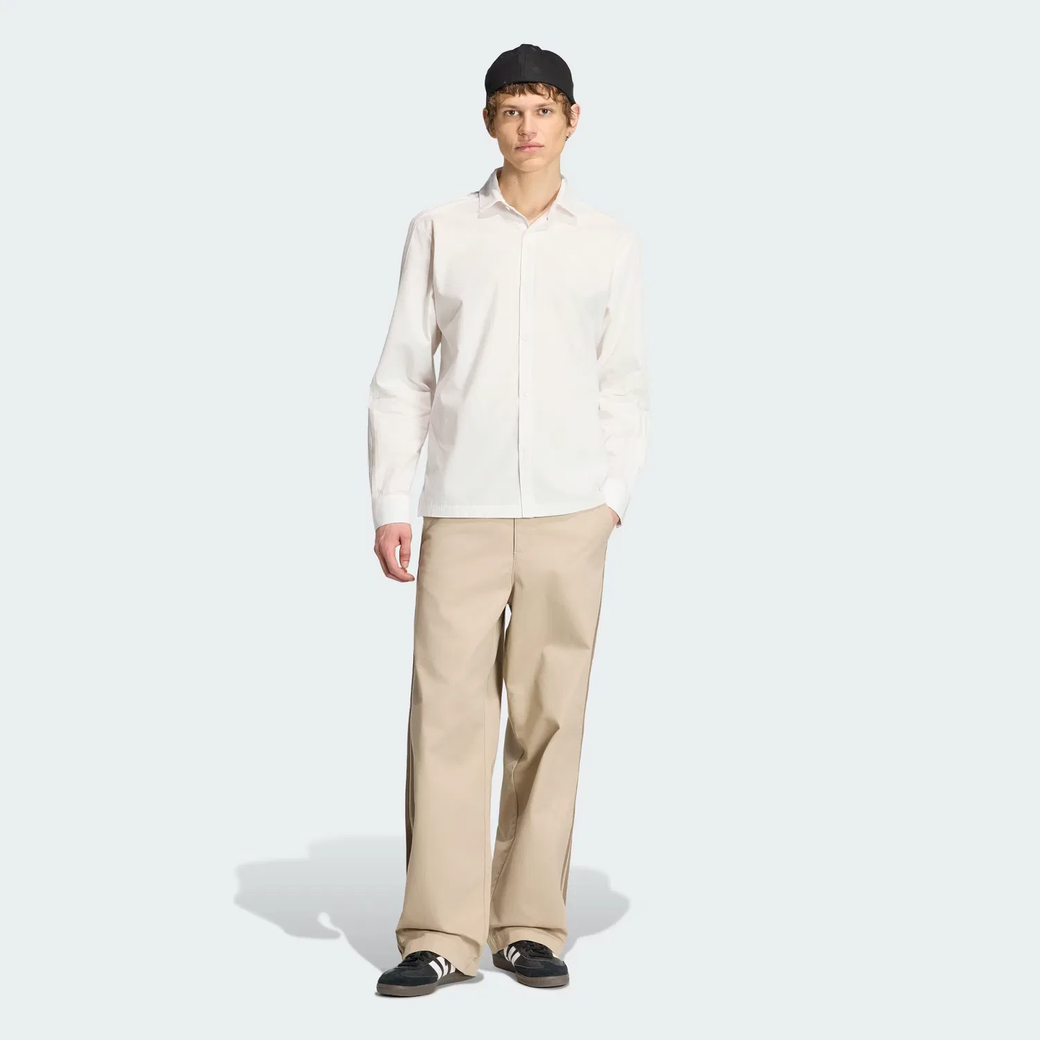 Мужская рубашка на пуговицах из хлопка 3-Stripes Button Up Adidas Originals, белый — фото 4