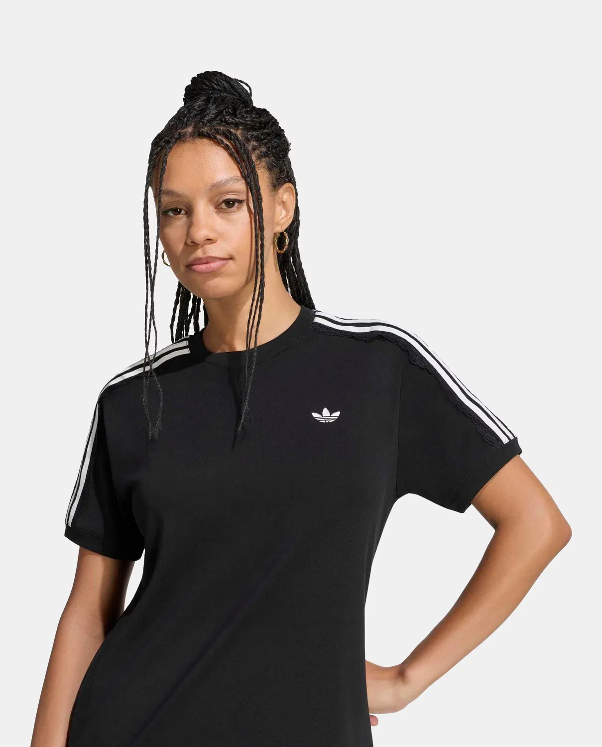Женская футболка из кружева, Firebird Originals, adidas, черный — фото 4