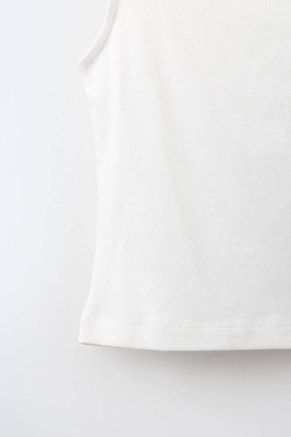Топ без рукавов из хлопка и модала ZARA, White — фото 4