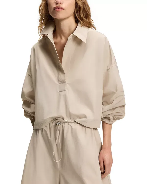 Женский топ с воротником Boss, Pumice Air Cotton