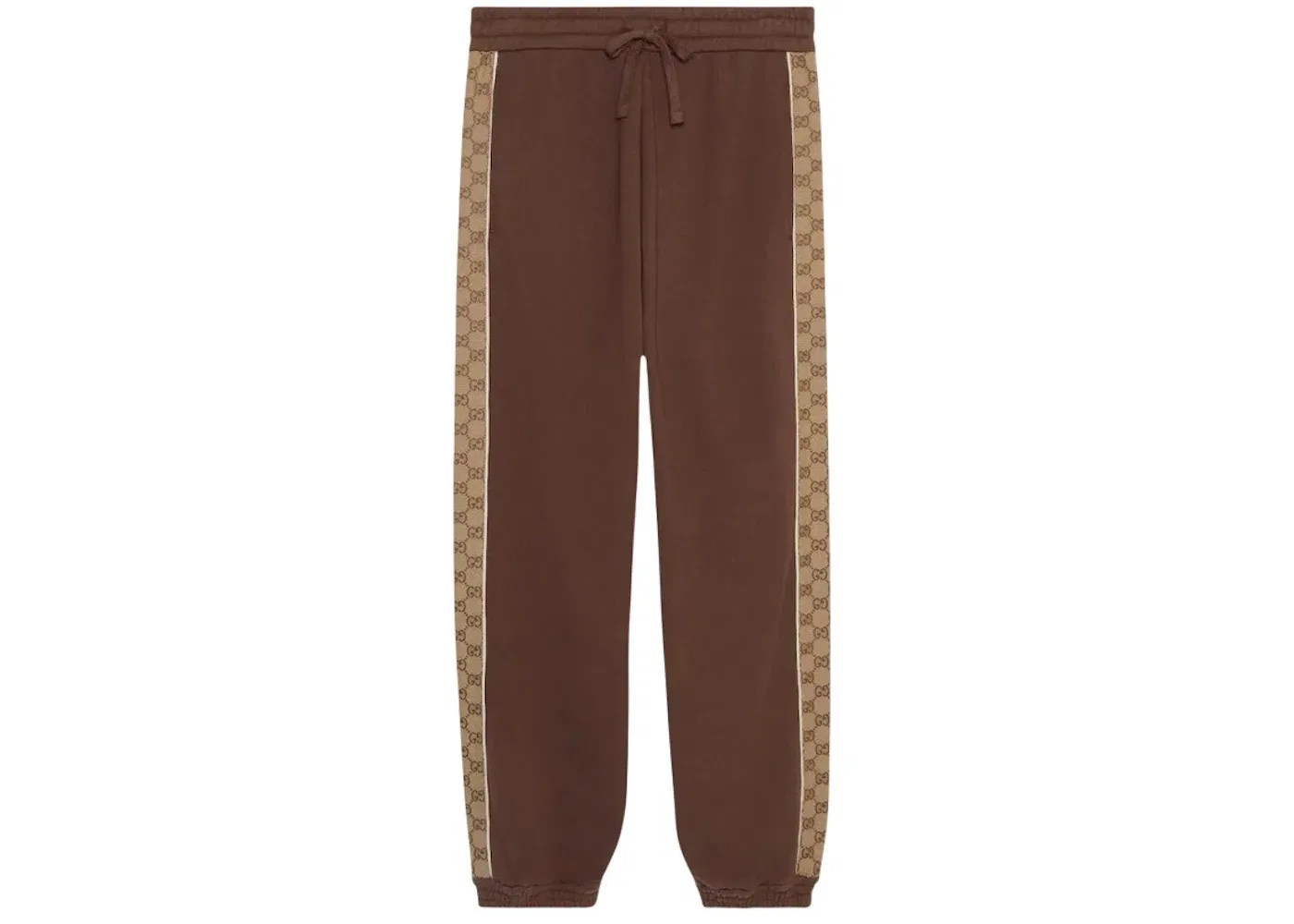 Мужские спортивные штаны с монограммой Gucci Monogram Panelled Cotton Jersey Jogging Pants, Brown/Beige
