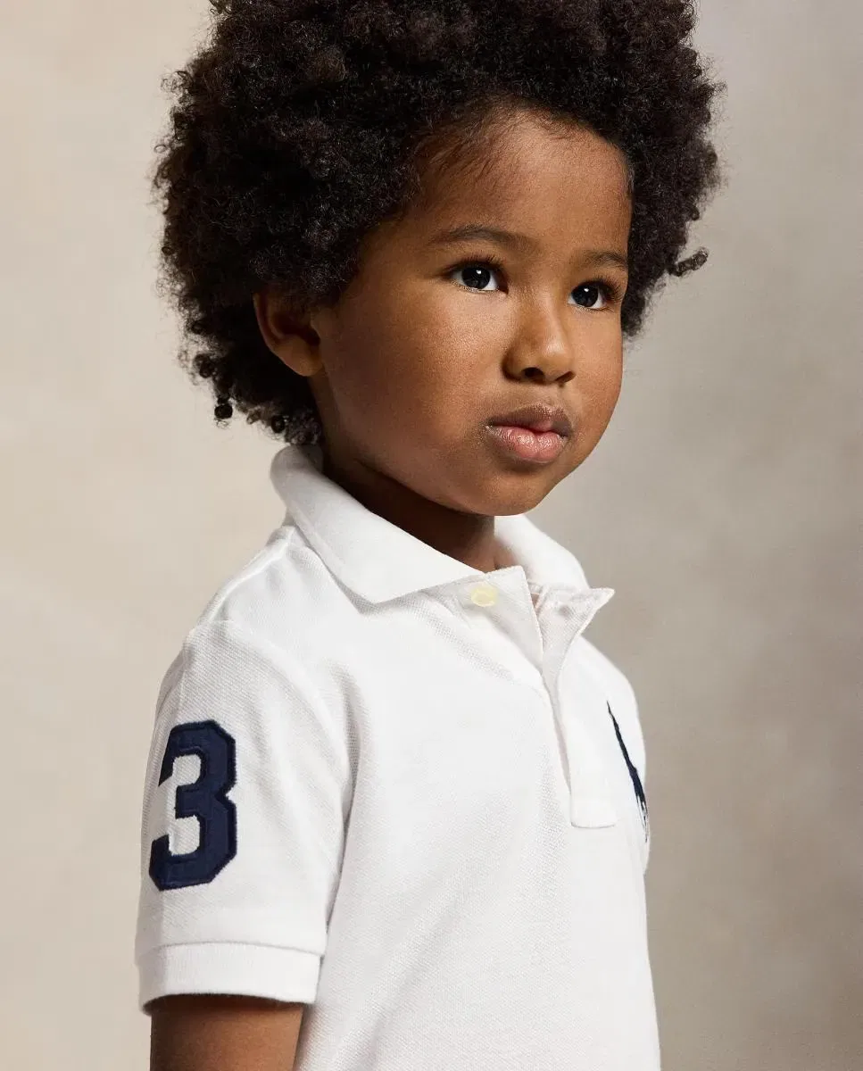 Детское поло для мальчиков с длинным рукавом Big Pony Polo Ralph Lauren, Blanco — фото 3