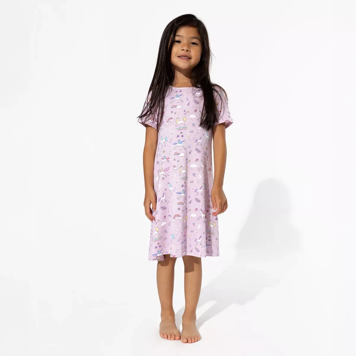 Детское платье для девочек с коротким рукавом Enchanted Unicorn Bamboo Bellabu Bear, Pink