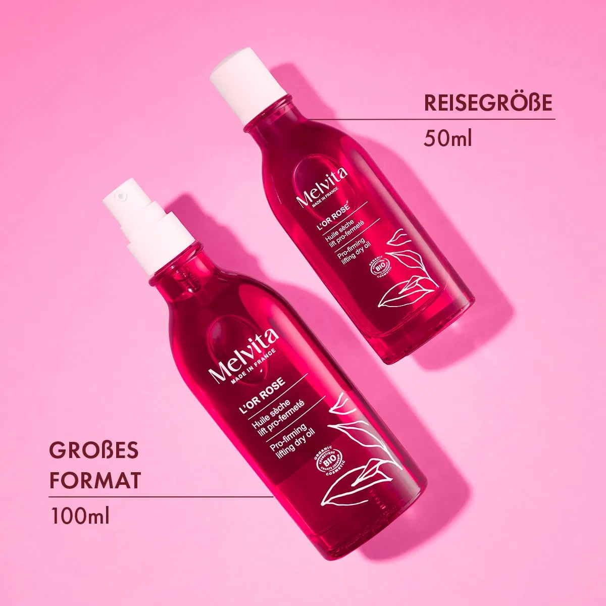 Масло для тела сухое Melvita Rose Gold Lift, 50 мл — фото 4