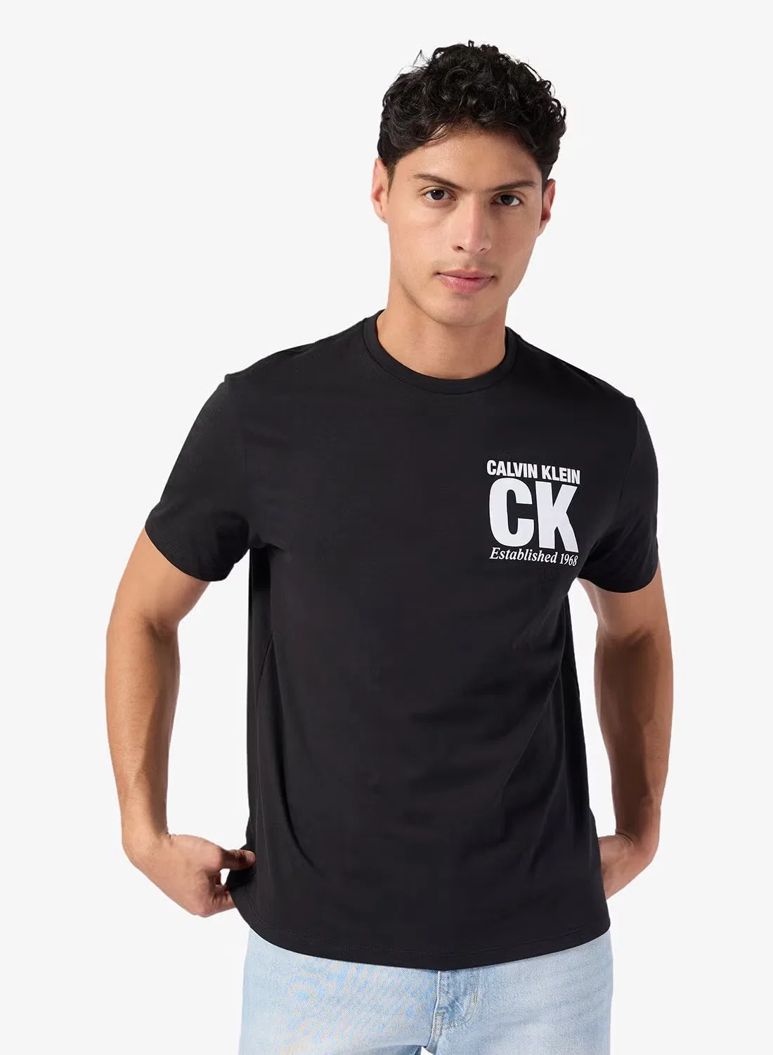 Футболка с принтом с круглым вырезом Calvin Klein, черный — фото 2