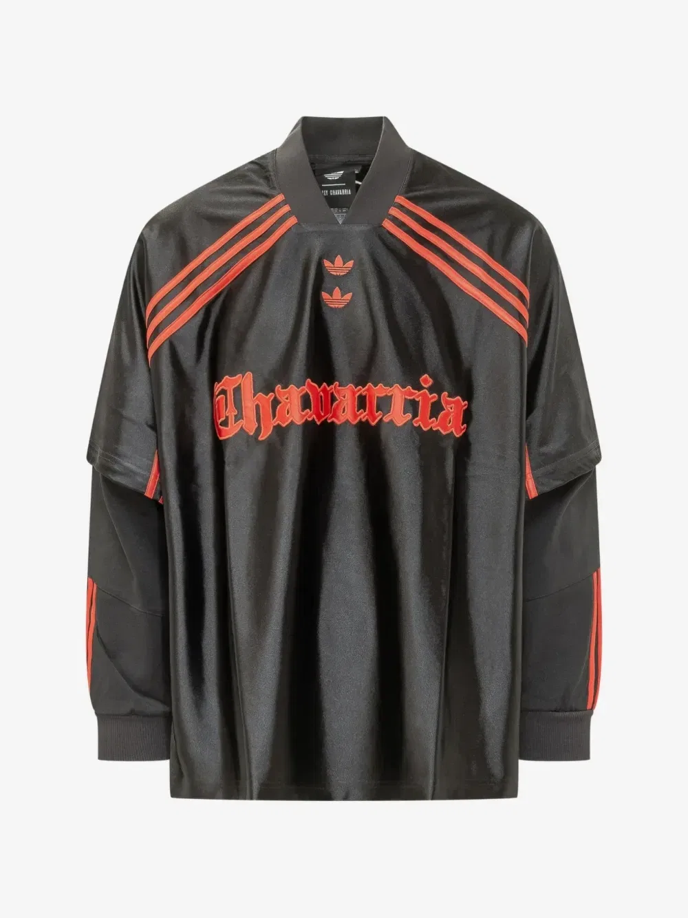 Свитшот с вышитым логотипом и многослойными рукавами adidas, черный
