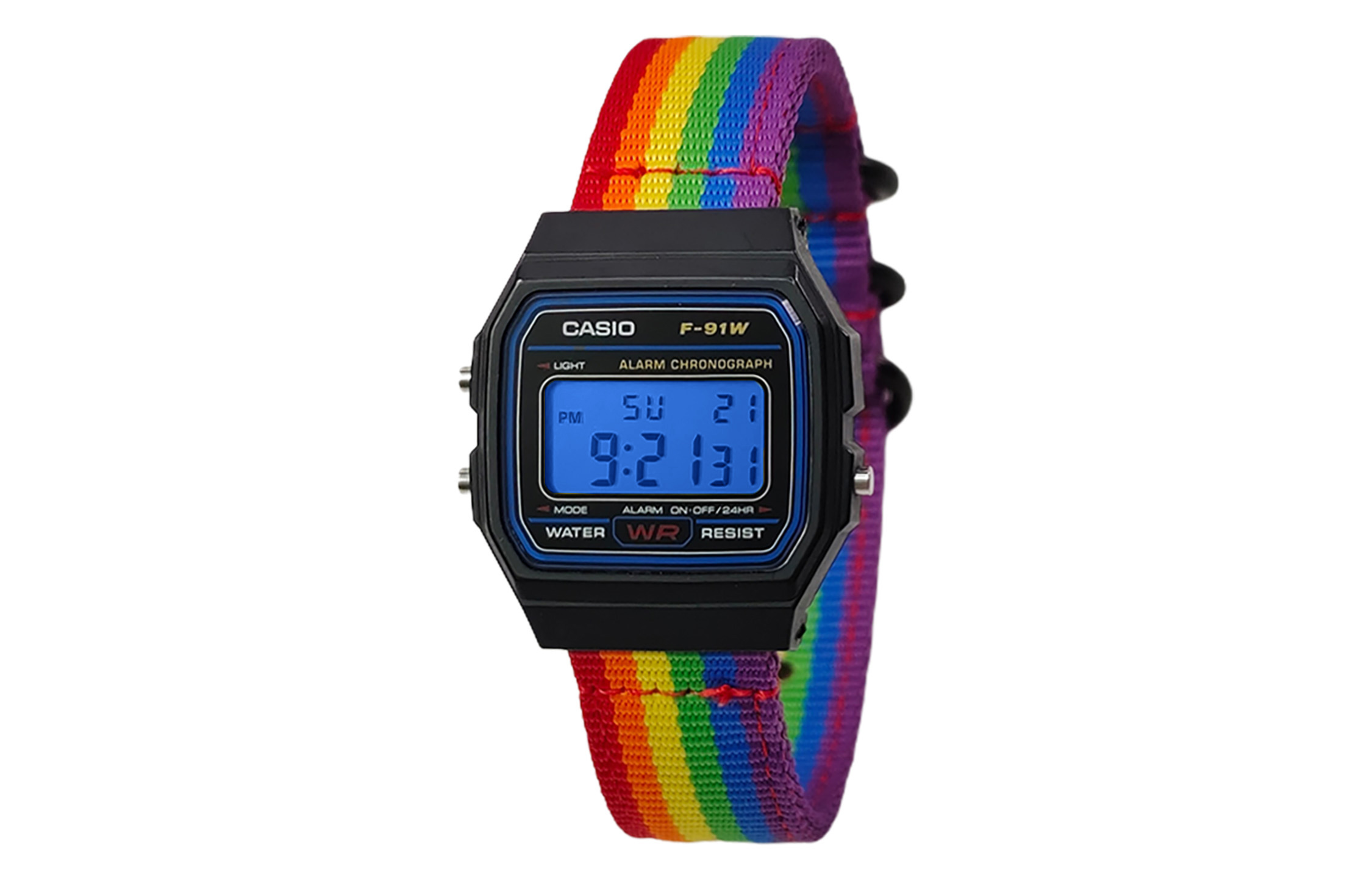 

CASIO Мужские часы Retrofit Series с кварцевым механизмом и нейлоновым ремешком, черный циферблат