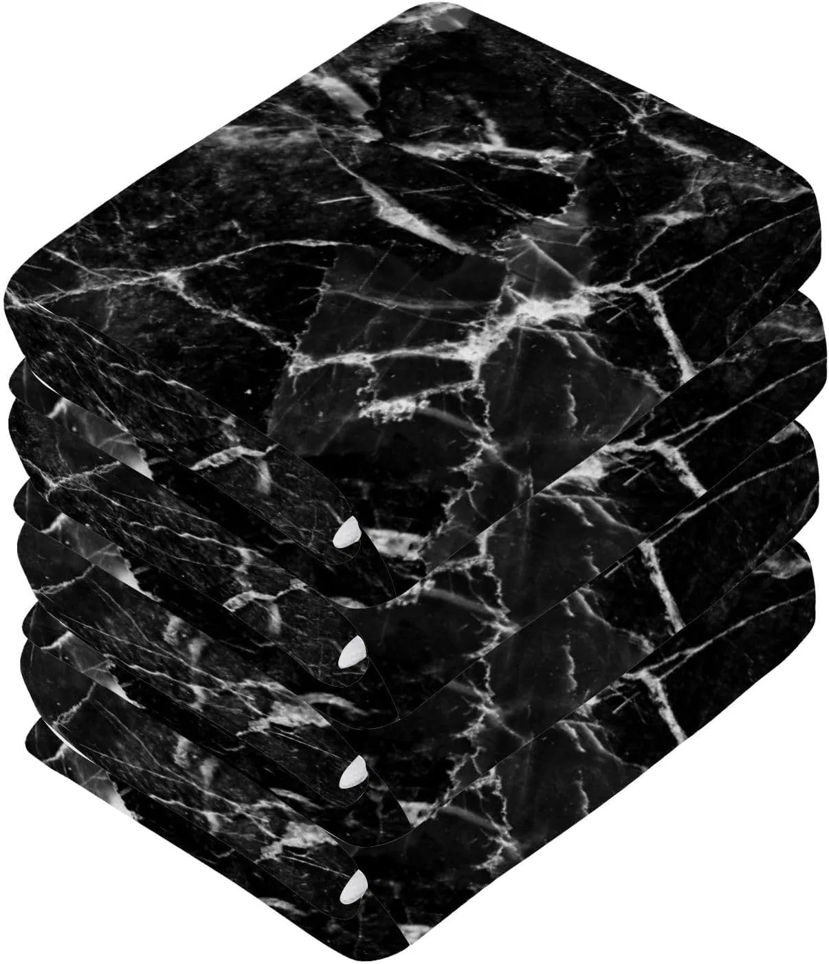 Массажные полотенца для лица, 6 шт, 30x30 см, ISAOA, Черный Мрамор — фото 4
