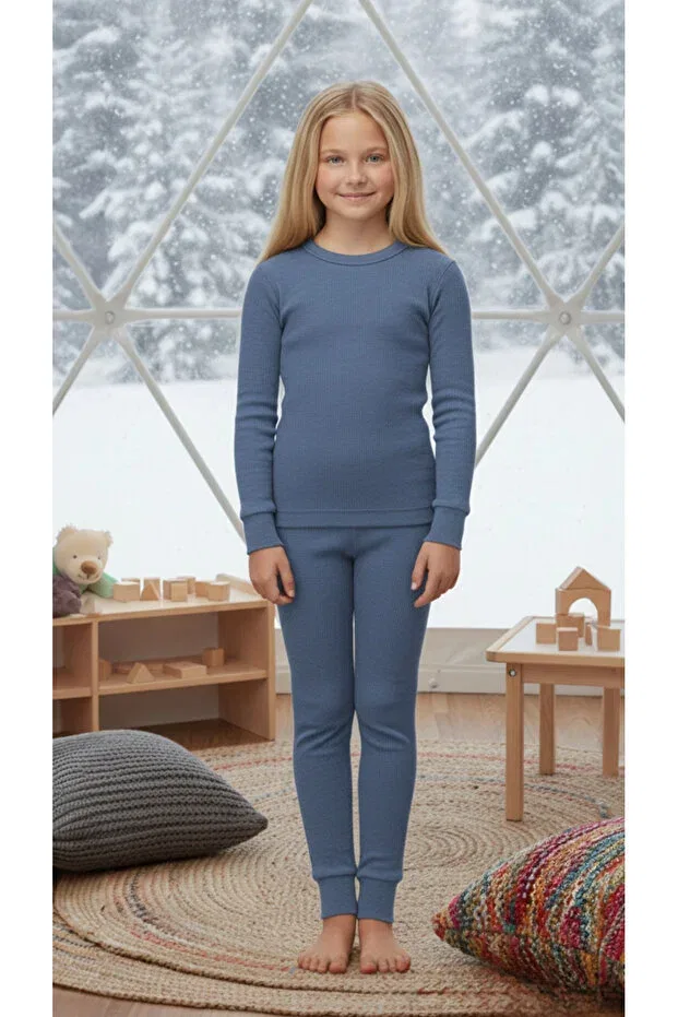 Детский комплект термобелья для мальчиков хлопковый Thermoform, Navy Blue — фото 3