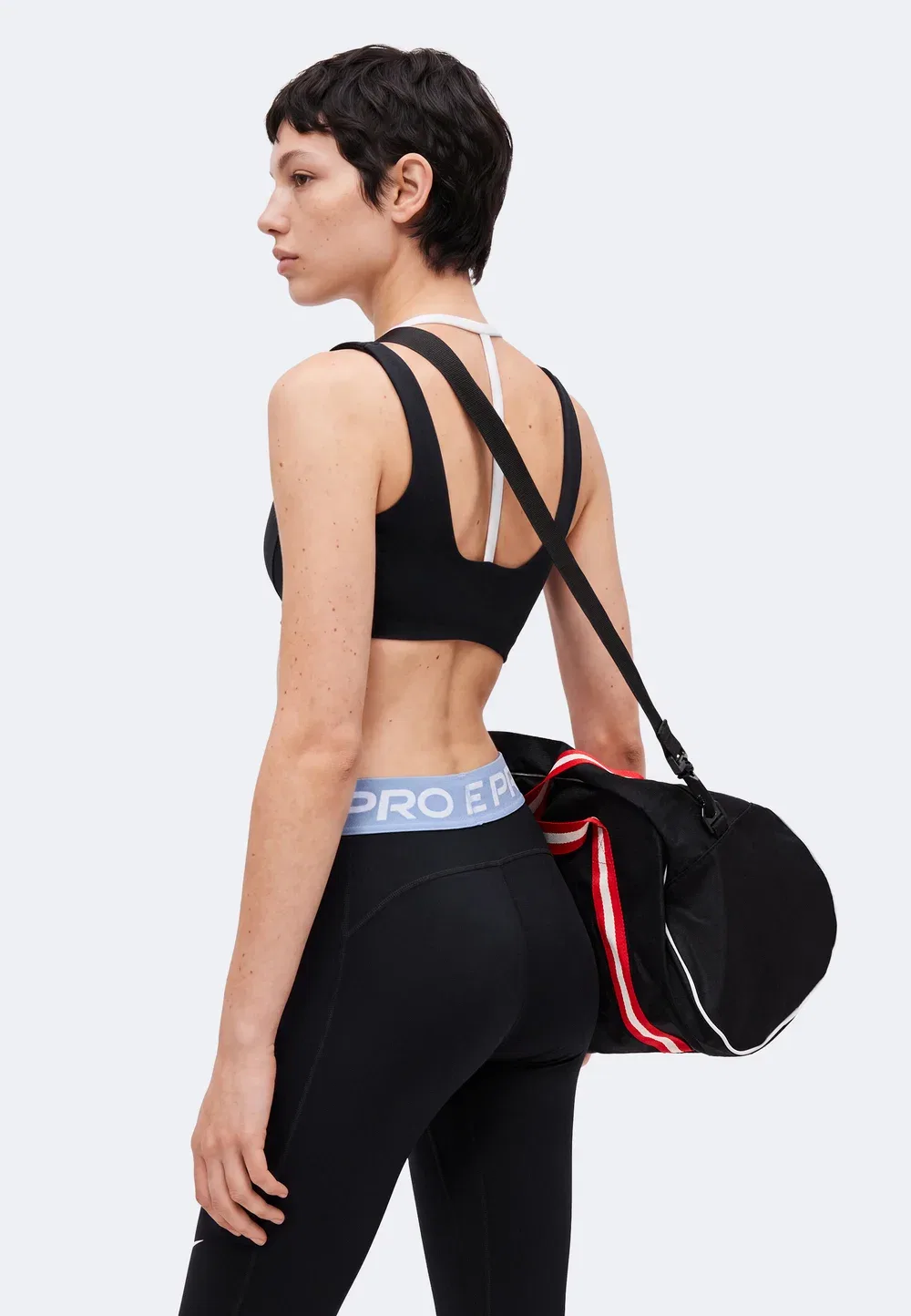 W np df 365 mr tight usm - леггинсы Nike Performance, Black/Work Blue/White — фото 4