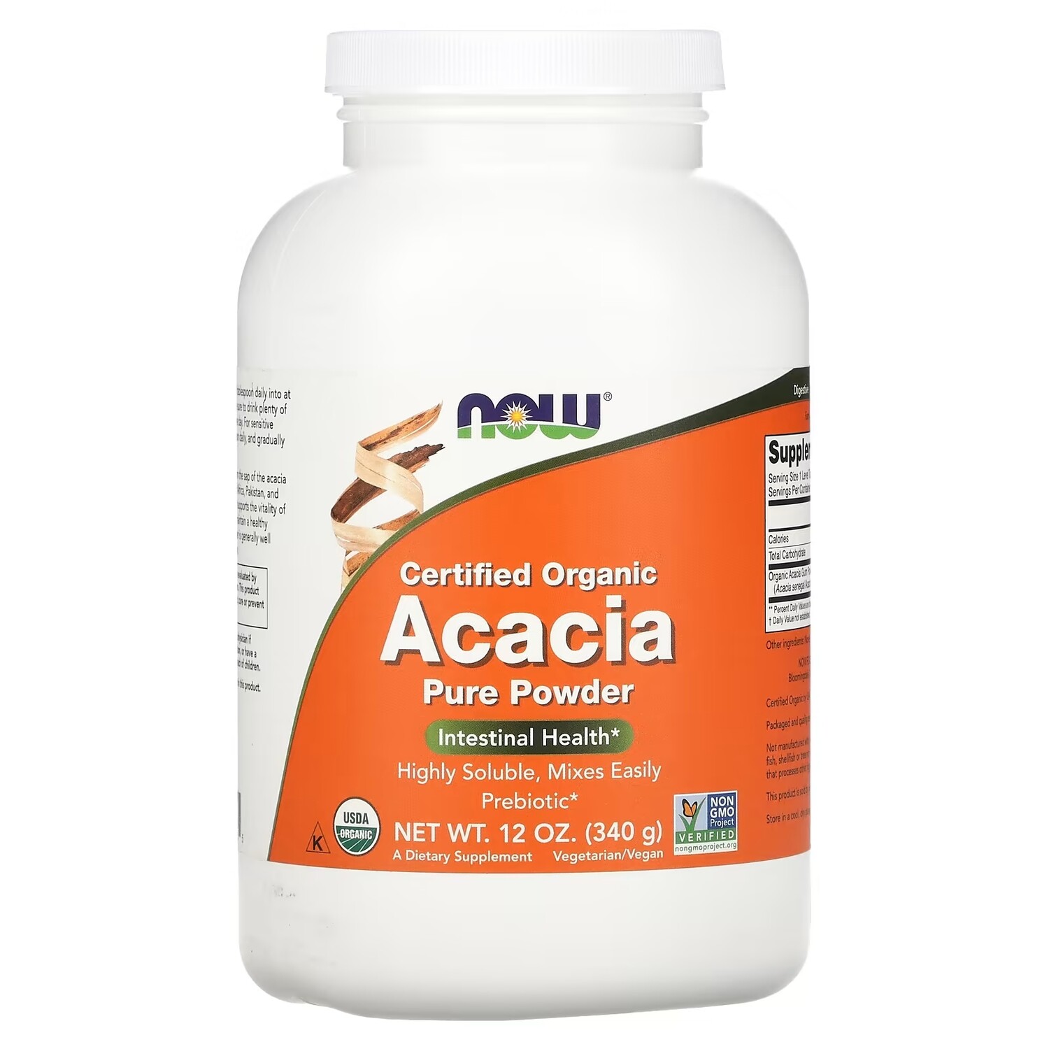 

Органический порошок клетчатка акации NOW Foods, 340 г