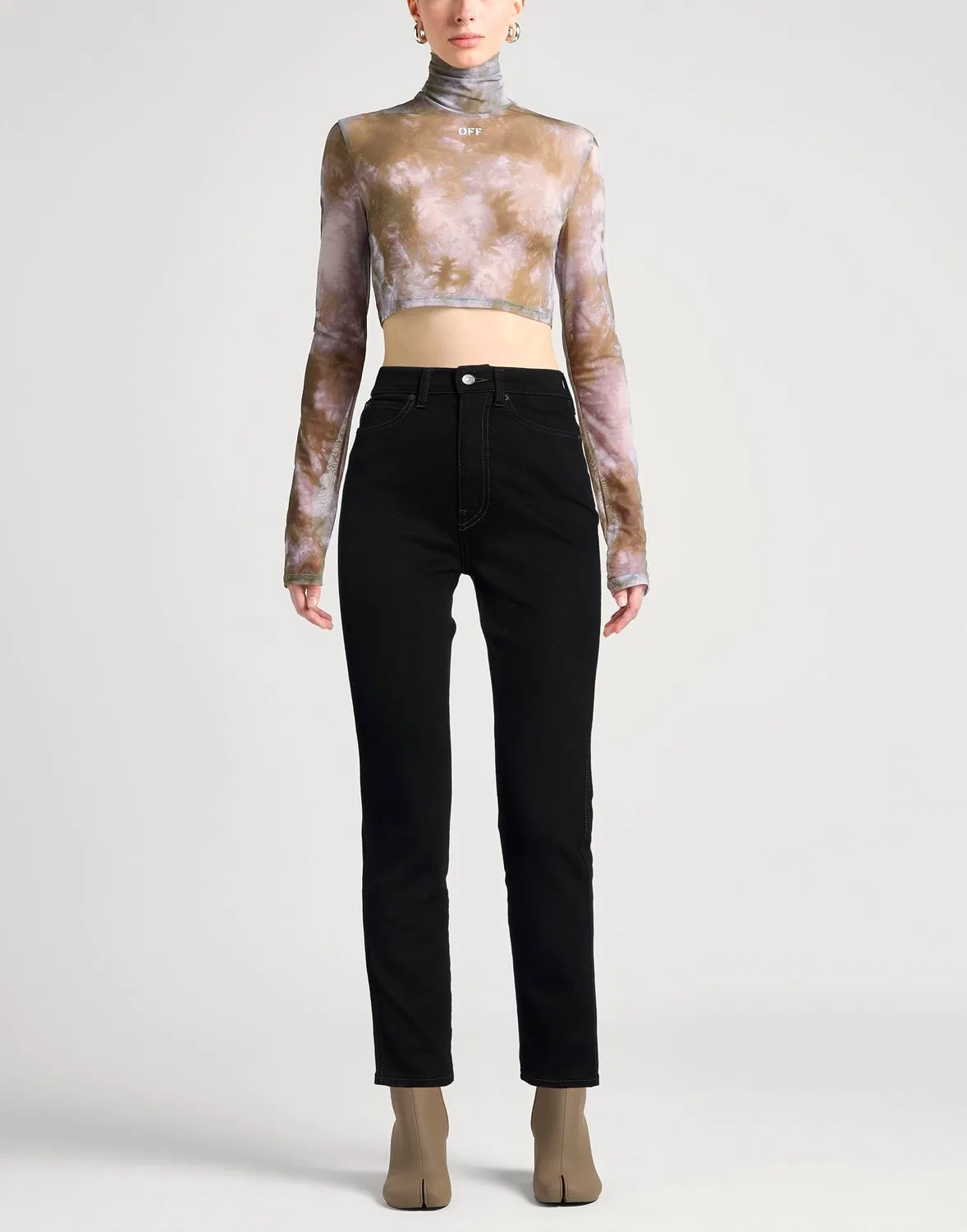 Женские джинсы скинни с высокой посадкой Acne Studios, черный — фото 2