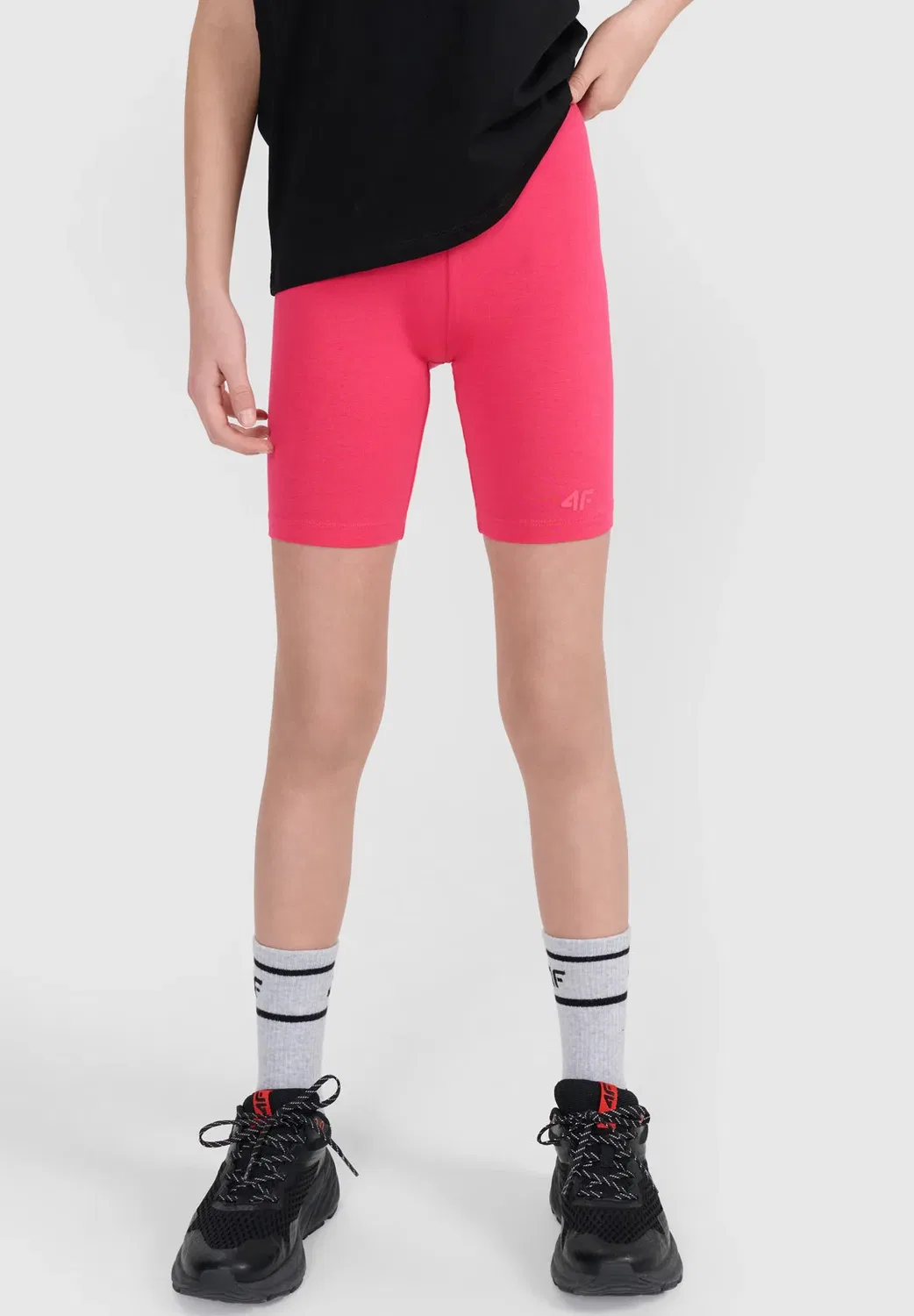 Legginsy kolarki dzianinowe dziewczęce - różowe 122 (6-7 лат) - леггинсы 4F, Hot Pink — фото 2