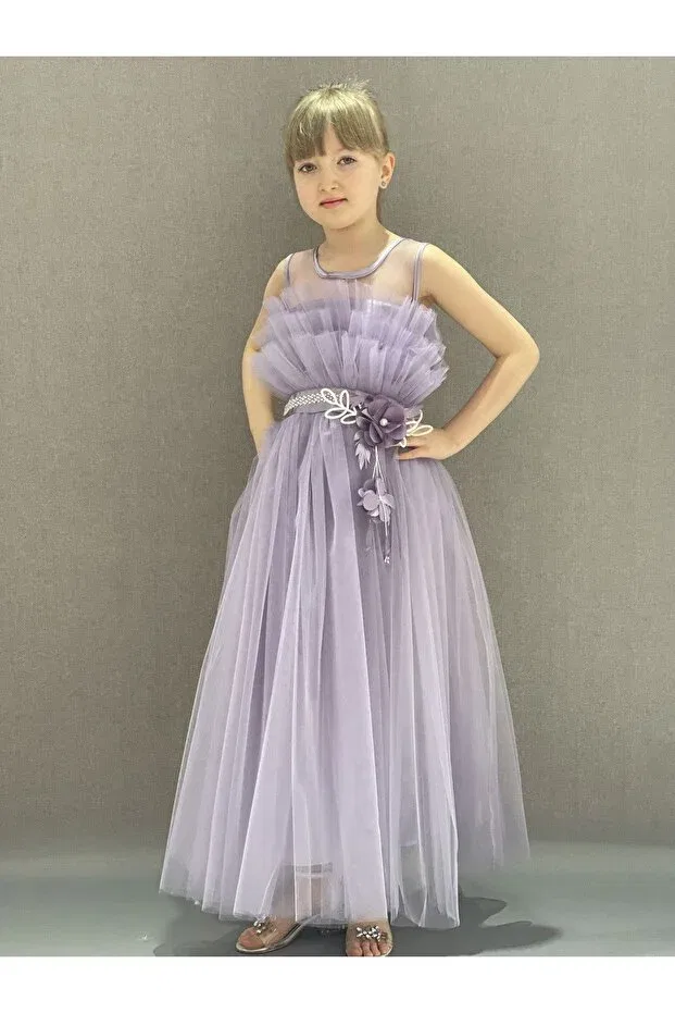 Детское платье для девочек с открытыми плечами Mertoğlu Baby, Purple — фото 3