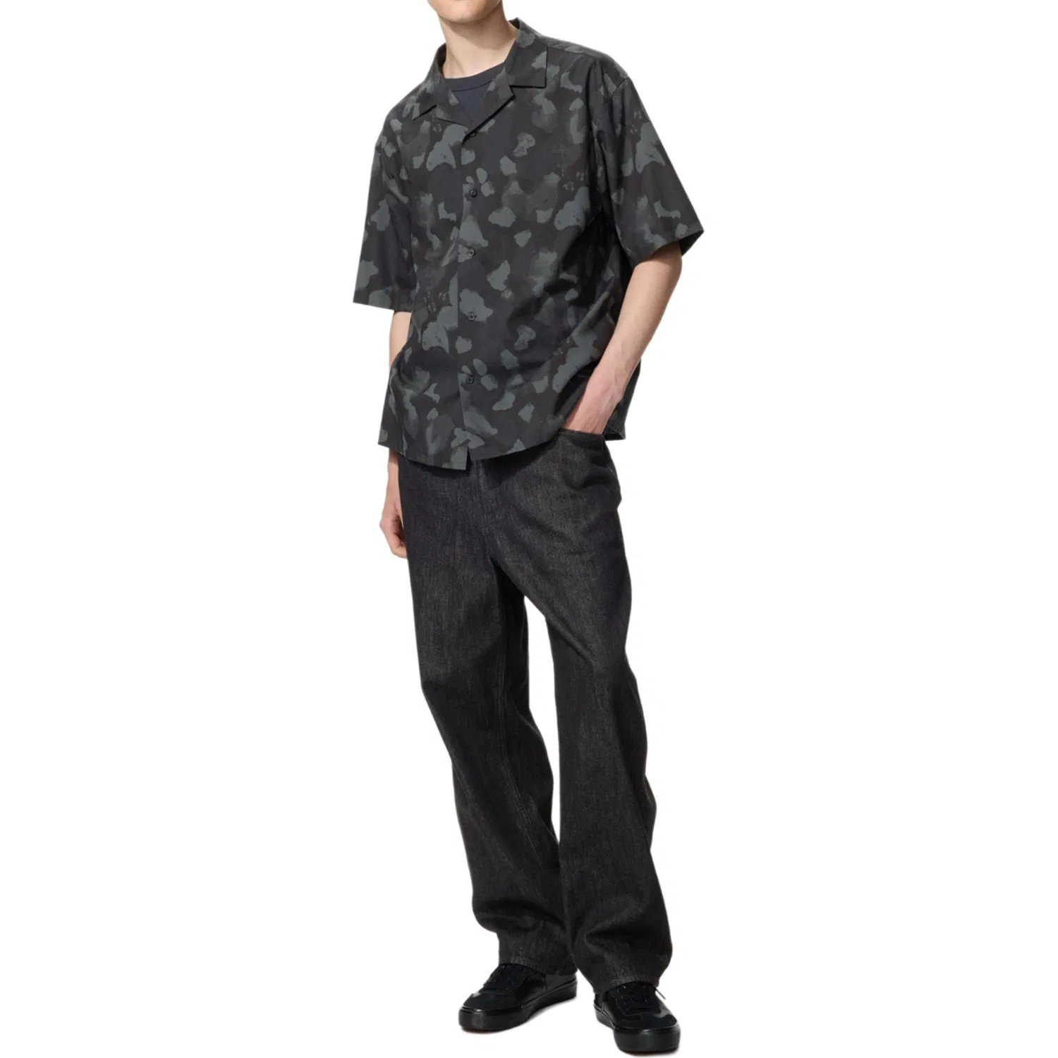 Рубашка SS26, Black, UNIQLO — фото 4