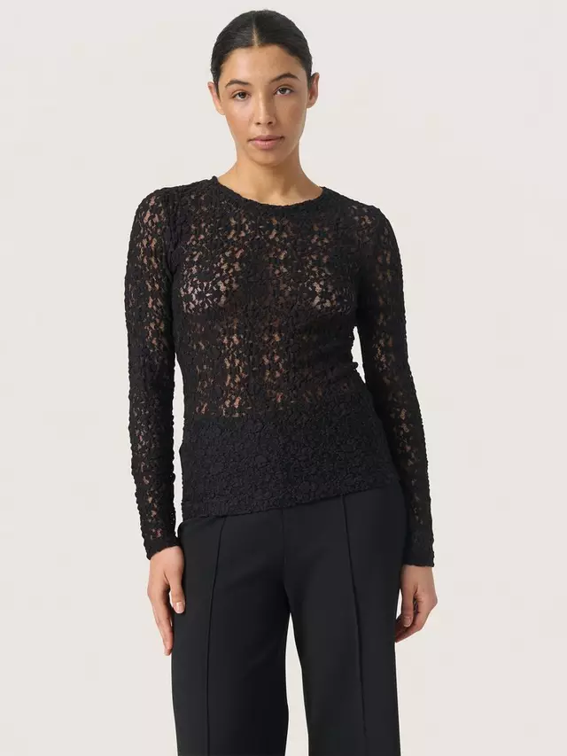 

Топ Soaked In Luxury Maleve Skylara Sheer Floral Lace, черный