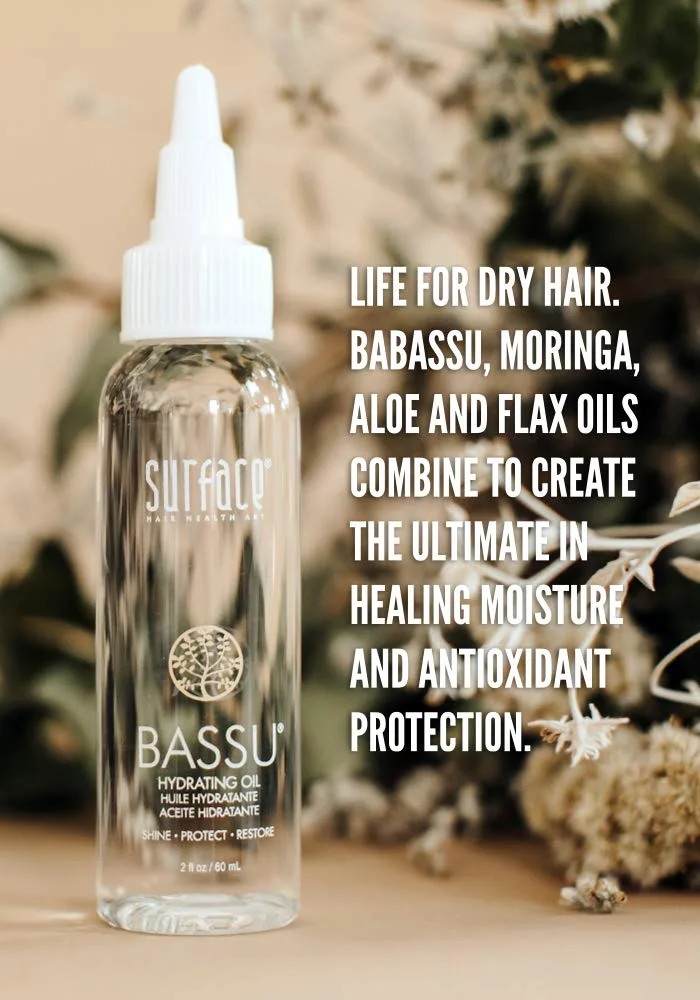 SURFACE Hair - Bassu Moisture Hydrating Oil - Восстанавливает, увлажняет, облегчает расчесывание и смягчает волосы - 8 жидких унций — фото 3