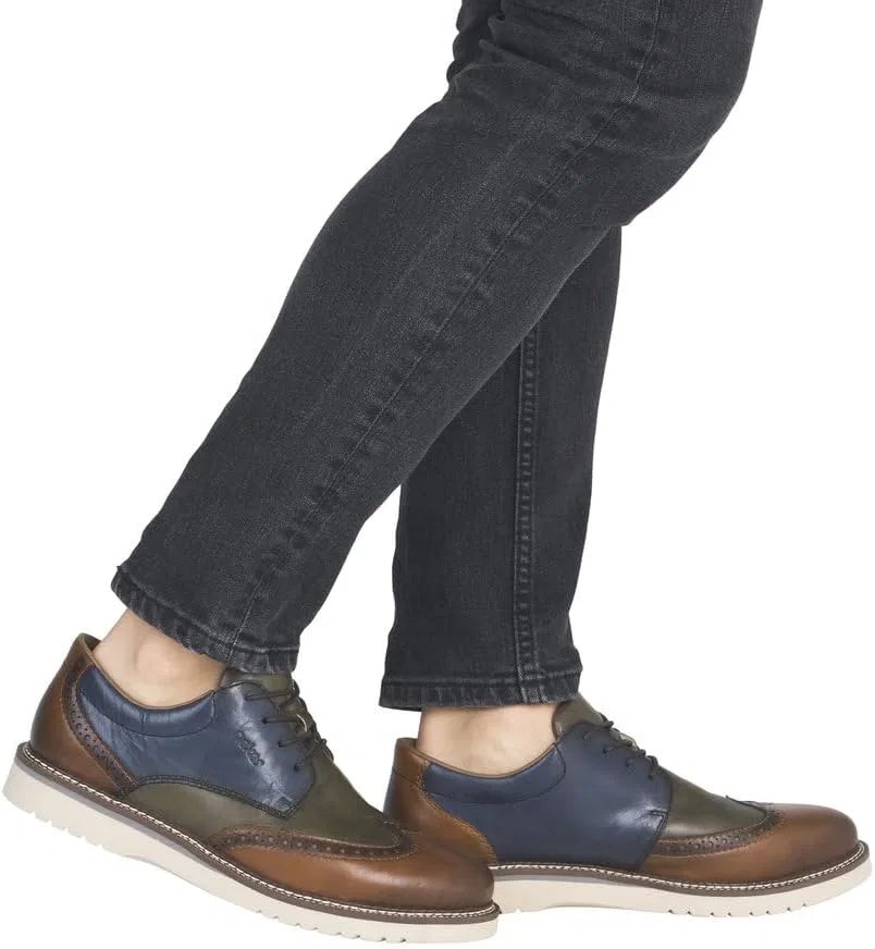 Мужские кожаные туфли Rieker Brogue Multi 04504-90 — фото 2