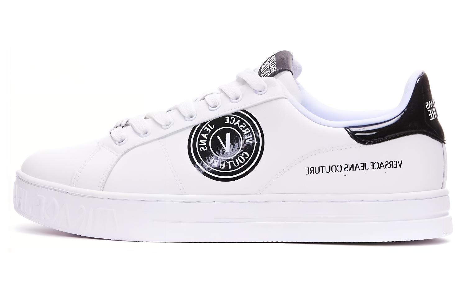 

Кроссовки VERSACE JEANS Couture Logo-patch Leather Low-top Sneakers, белый