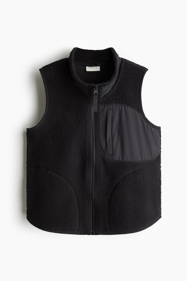 

Спортивный жилет из флиса Тедди H&M, черный