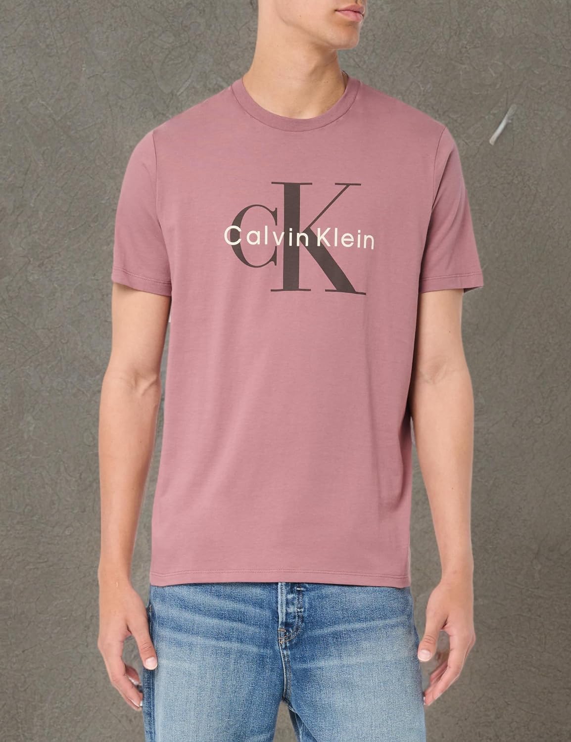 Мужская футболка с круглым вырезом и монограммой Calvin Klein, Capri Rose — фото 4