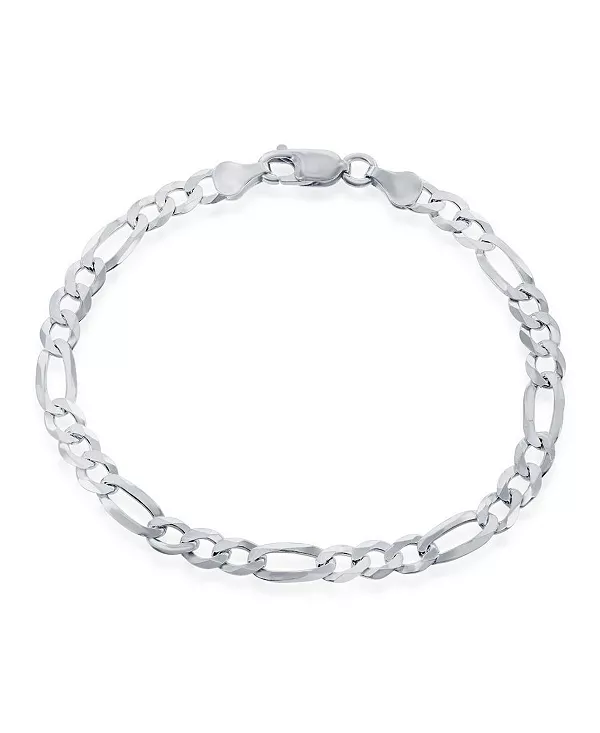 

Цепочка Фигаро из стерлингового серебра 5,8 мм с родиевым покрытием Simona, silver