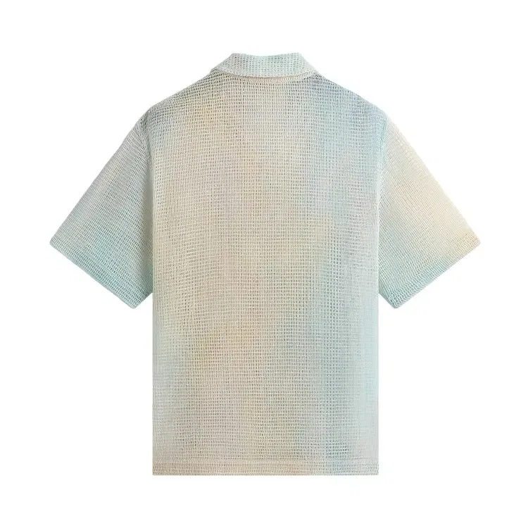 Рубашка Kith Cloud Dye Cotton Mesh Thompson Camp Collar Shirt, синий — фото 2