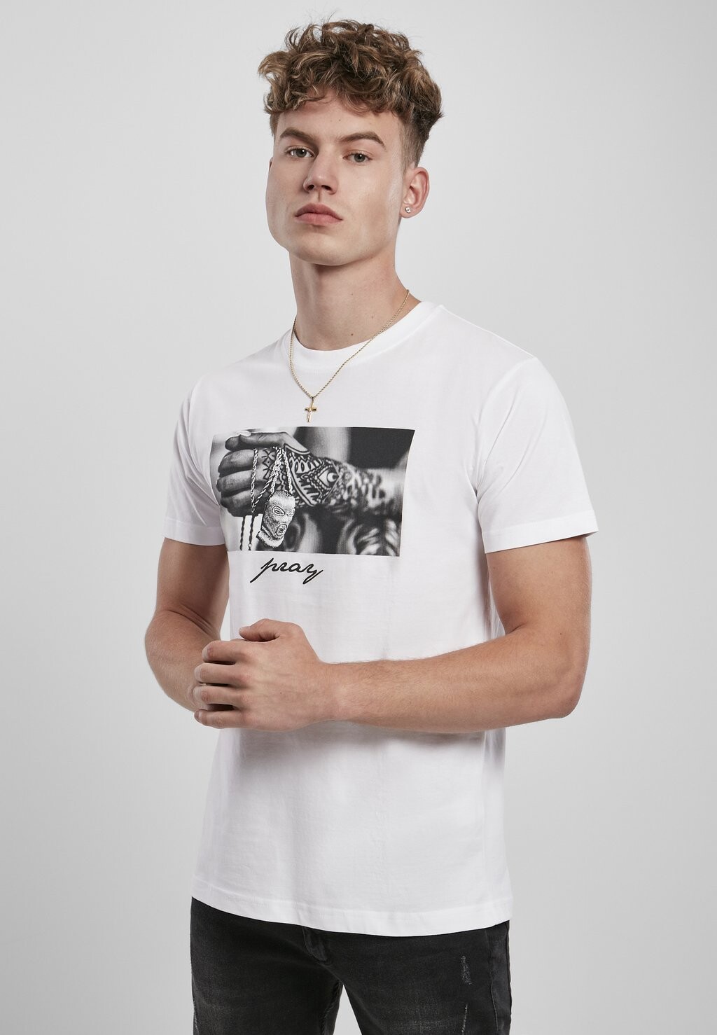 

Футболка с принтом МОЛИТЕСЬ Mister Tee, белый
