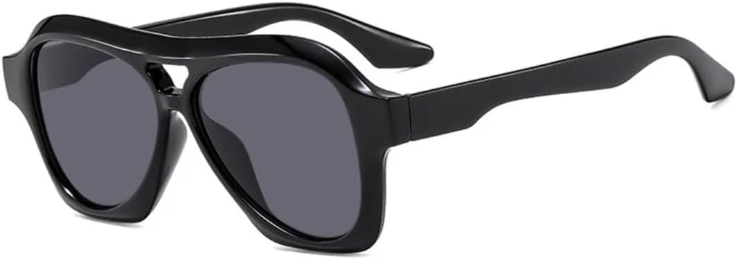 

Солнцезащитные очки для мужчин и женщин - защита UV400 - увеличенные двойные перемычки, цвет "желейный панк", для занятий спортом на открытом воздухе и вождения DSVIGF, Black Gray